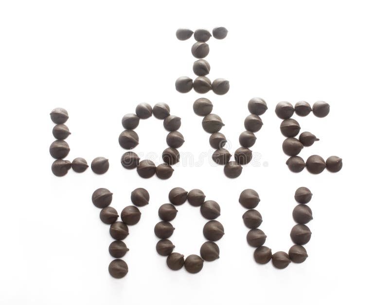 Chocolate Chips Spelling I Love You Stock Photo Image Of Candy Sweet 10161156