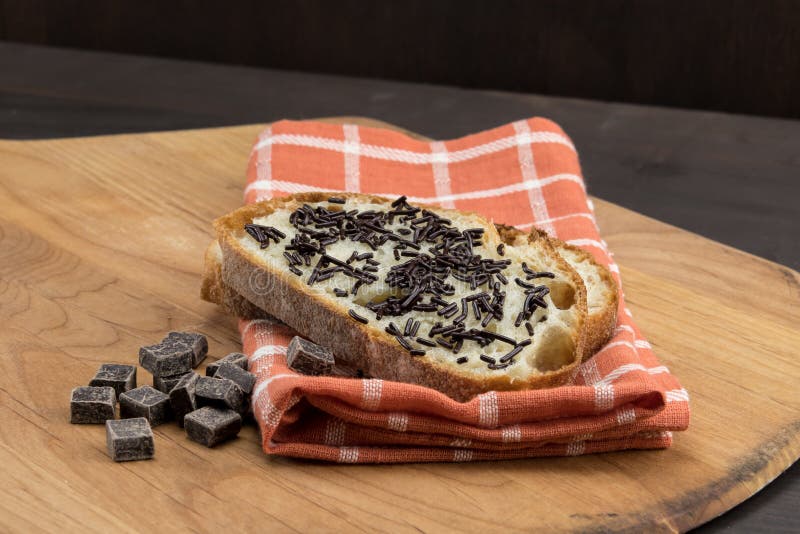 Angle View Chocolate Sprinkles Sliced Bread Stock Photos Free