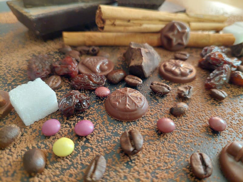 Chocolate, Cinnamon Sticks and Cocoa Stock Image Image of chocolate