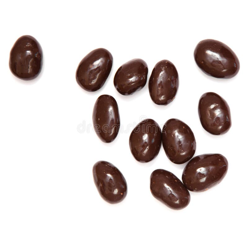 Chocolatecoated almonds stock photo. Image of food, dark 24428918