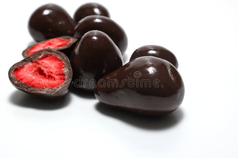 Chocolate Coated Dried Strawberries Stock Photo Image of coated