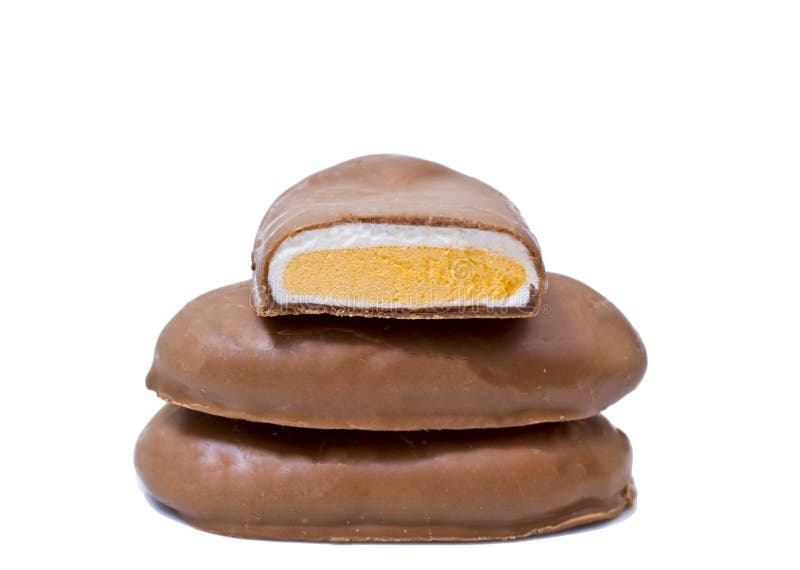 Chocolate Coated Marshmallow Easter Eggs Stock Photo Image of