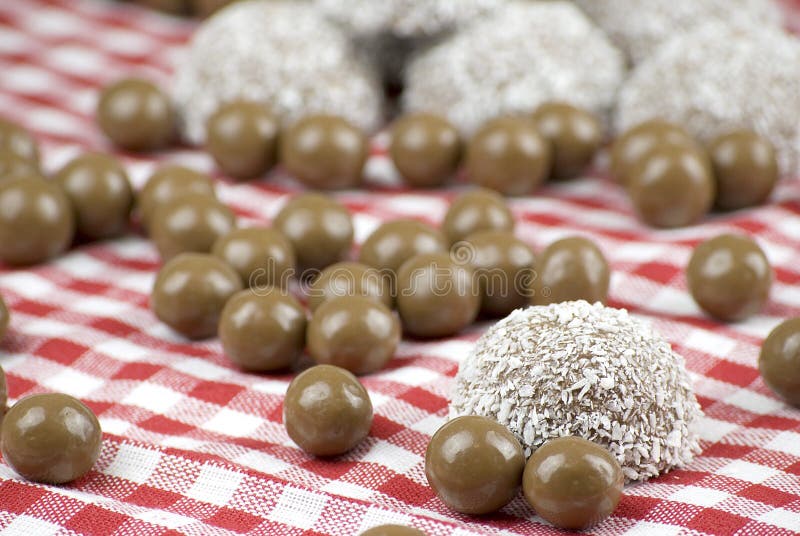 Chocolate and Coconut Covered Marshmallow Stock Image Image of