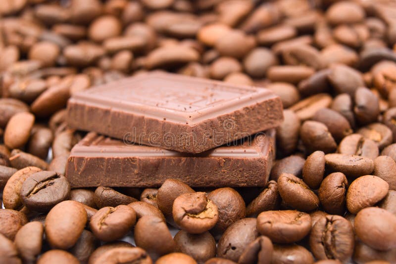 Chocolate with Coffee Beans Stock Photo Image of gourmet, morning