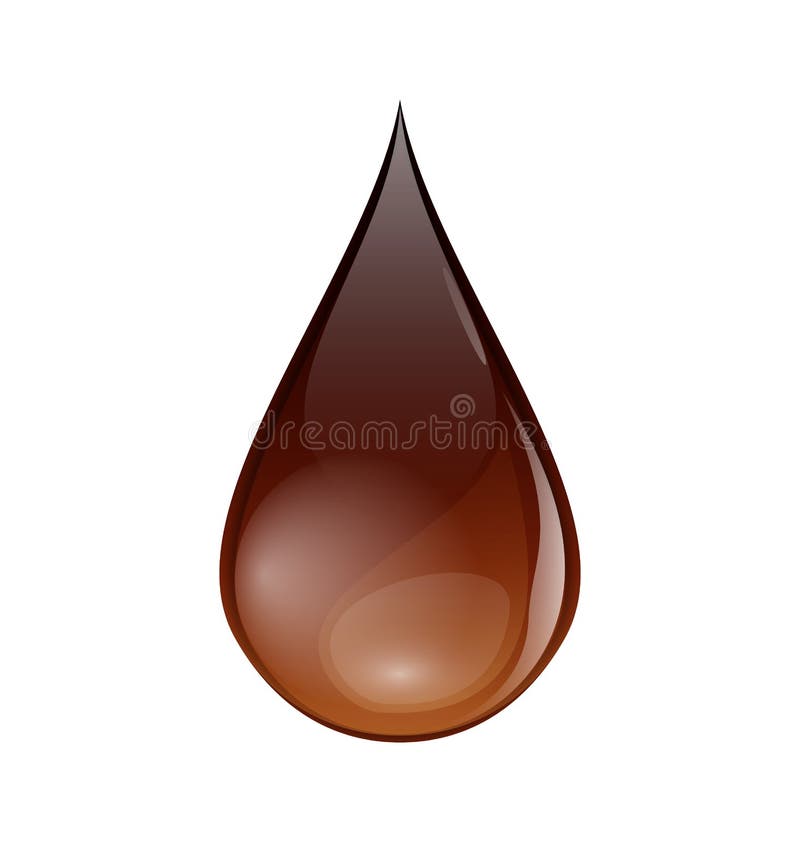 Chocolate or coffee droplet isolated on white back