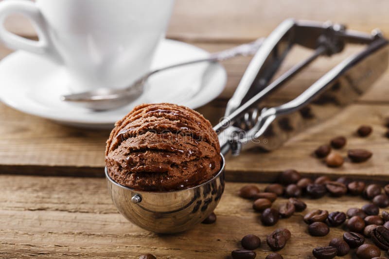 Chocolate coffee ice cream ball stock image Chocolate coffee ice cream ball stock image