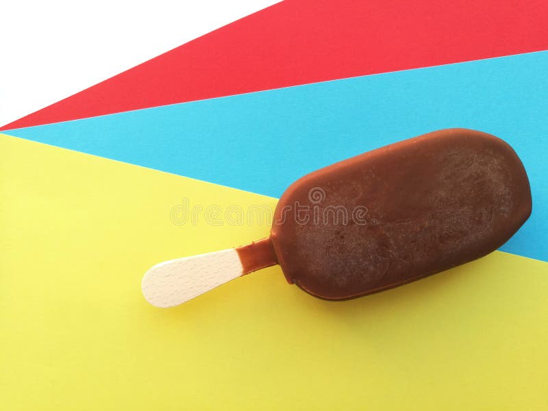 Chocolate Covered Ice Cream on a Stick Stock Image Image of design