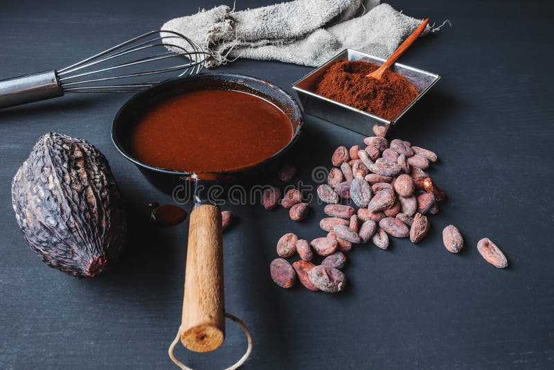 Chocolate Cream and Chocolate Powder on the Table Stock Image Image