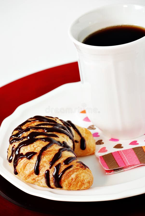 Chocolate Croissant, Pain Au Chocolat, French Pastry, Traditional Food of France Stock Photo