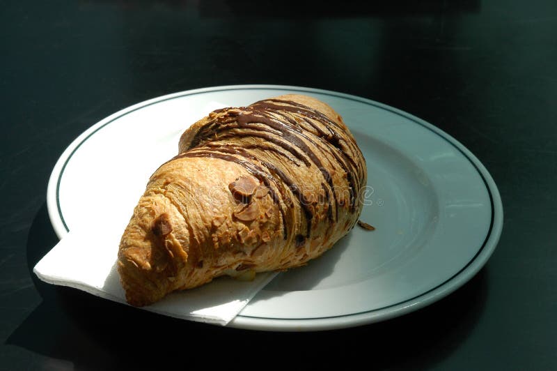 Chocolate Croissant, Pain Au Chocolat, French Pastry, Traditional Food Of France Stock Photo
