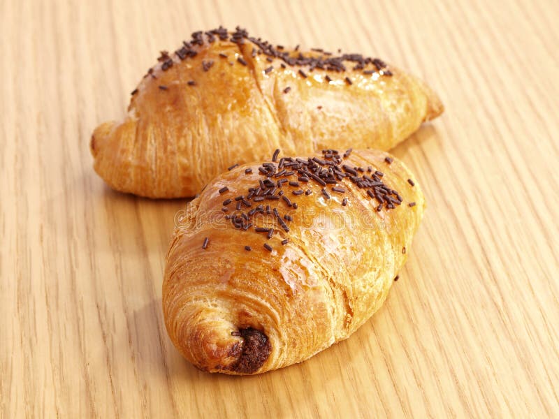 Chocolate Croissants stock image. Image of sugar, baked 27305645