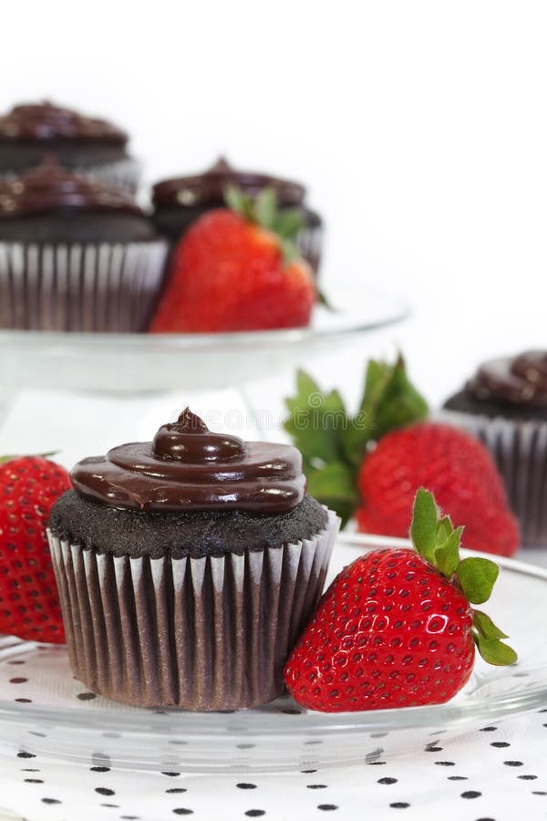 Chocolate Cupcake with Fresh Strawberry