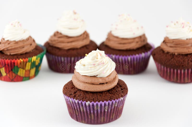 Chocolate Cupcakes with Sprinkles Stock Photo Image of pastry, large