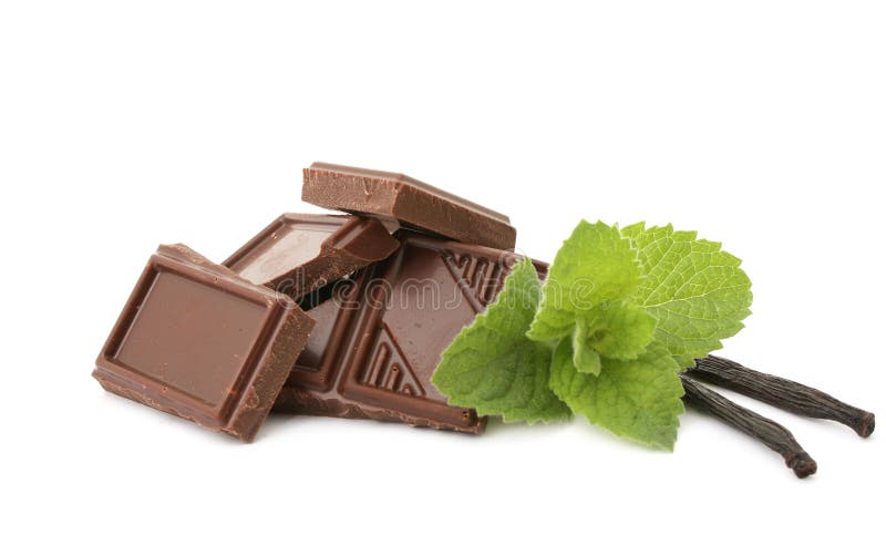 Galletas De Microprocesador De Chocolate De La Menta En Fondo Foto de