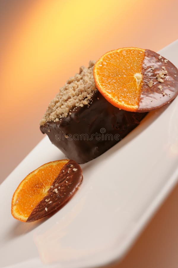 Chocolate dessert with fruit