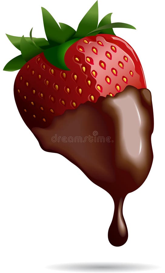 Questa è una illustrazione vettoriale di un ricoperti di cioccolato alla fragola.