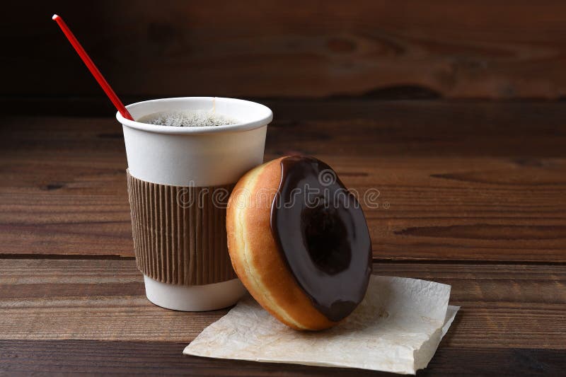 Chocolate Donut and Coffee Cup