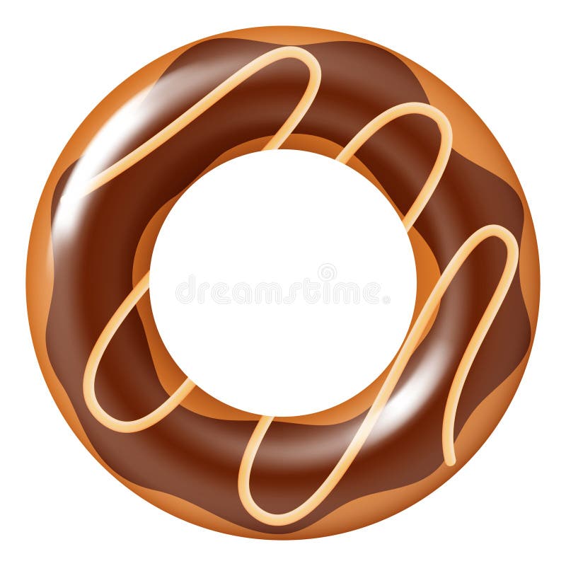 Chocolate donut swim ring. Cartoon pool circle royalty free illustration