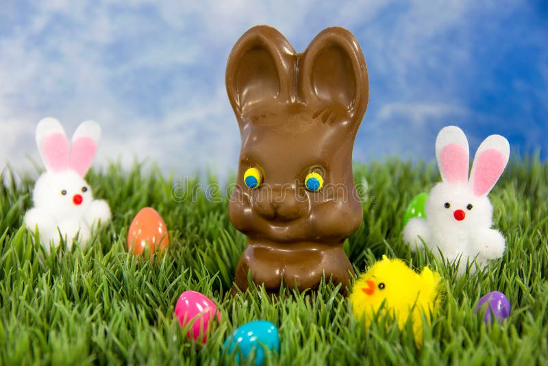 Chocolate Easter Bunny with No Ears Stock Image Image of holiday
