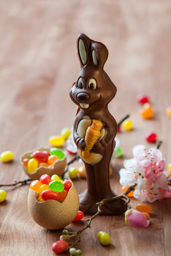 Chocolate Easter Bunny stock photo. Image of background 49644516