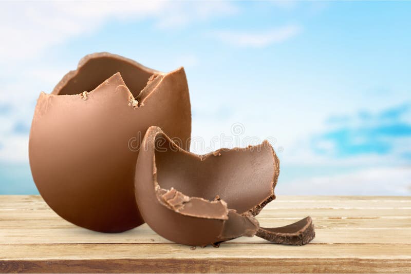 Chocolate easter egg on backgrouund