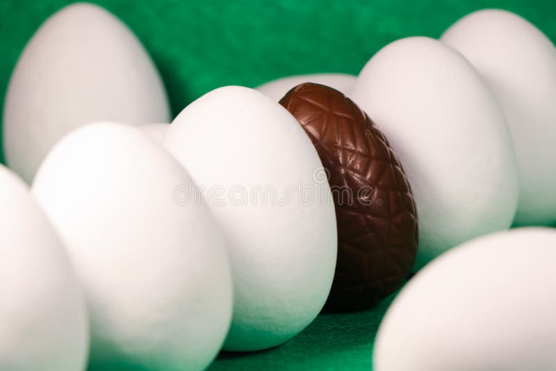 Chocolate Easter Egg With Candy Coated Eggs Stock Image Image of