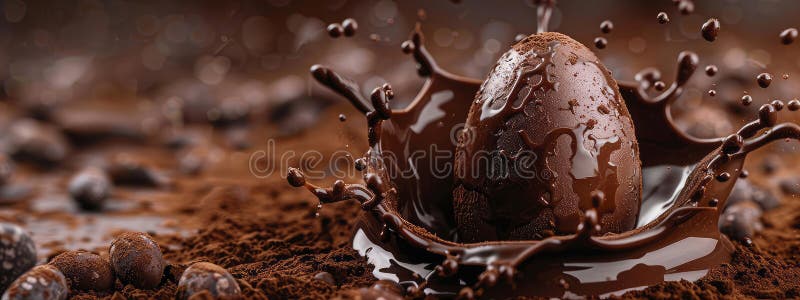 Chocolate easter egg splash. Selective focus. food. Traditional easter desserts stock images, royalty-free photos and pictures