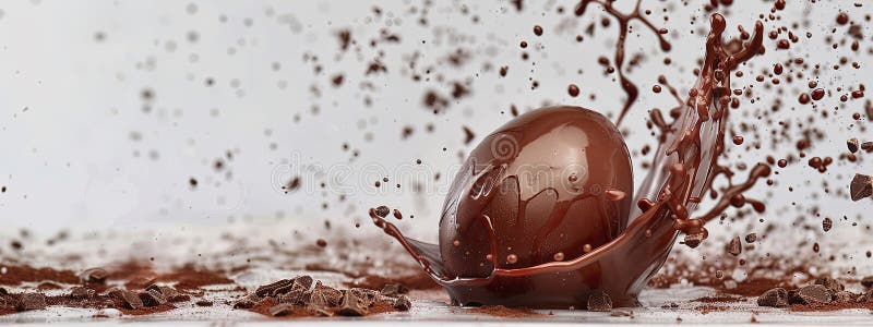 Chocolate easter egg splash. Selective focus. food. Traditional easter desserts stock images, royalty-free photos and pictures