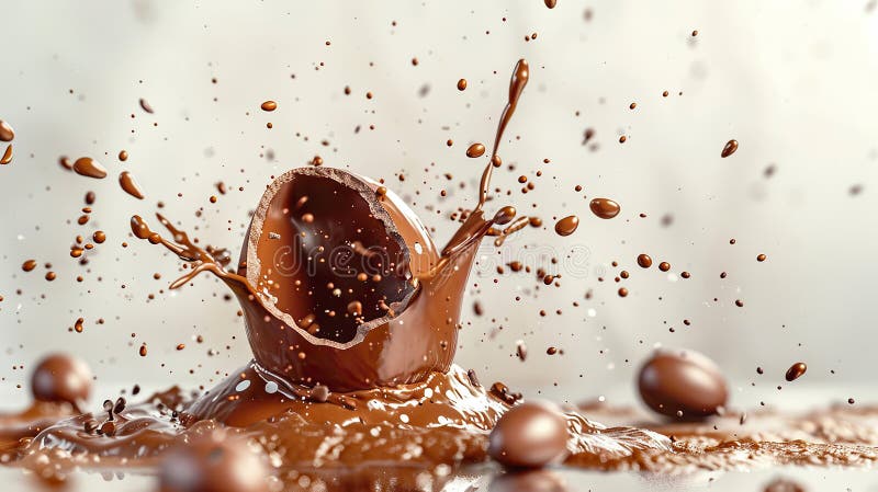 Chocolate easter egg splash. Selective focus. food. Traditional easter desserts stock images, royalty-free photos and pictures