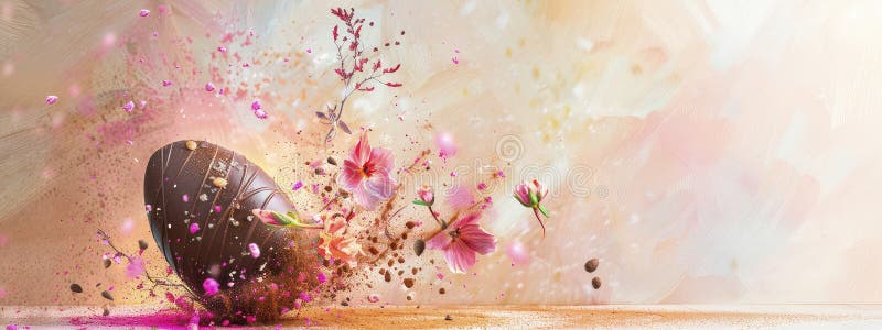 Chocolate easter egg splash. Selective focus. food. Traditional easter desserts stock images, royalty-free photos and pictures