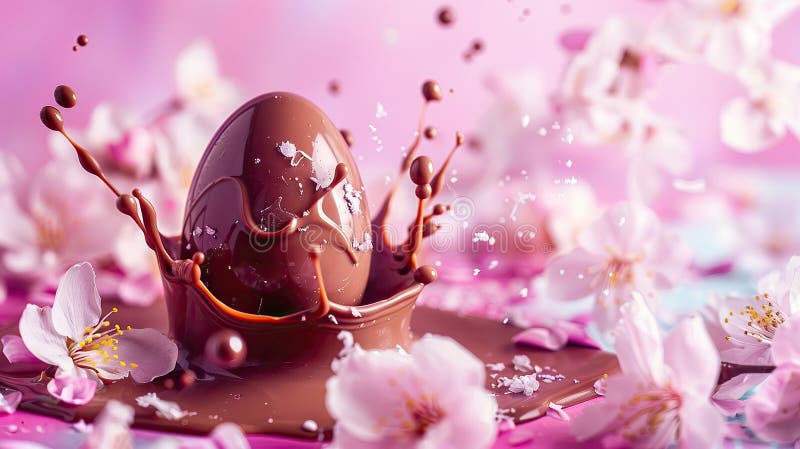 Chocolate easter egg splash. Selective focus. food. Traditional easter desserts stock images, royalty-free photos and pictures