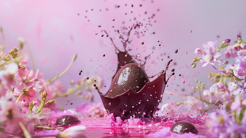 Chocolate easter egg splash. Selective focus. food. Traditional easter desserts stock images, royalty-free photos and pictures