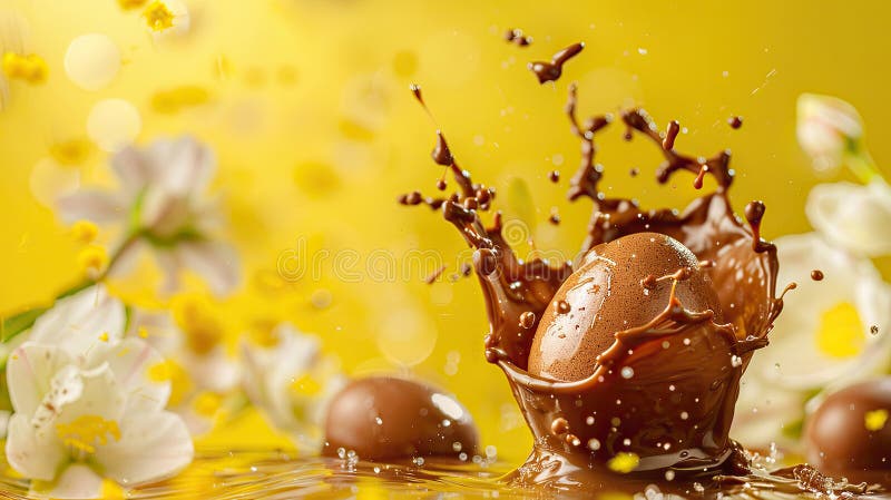 Chocolate easter egg splash. Selective focus. food. Traditional easter desserts stock images, royalty-free photos and pictures