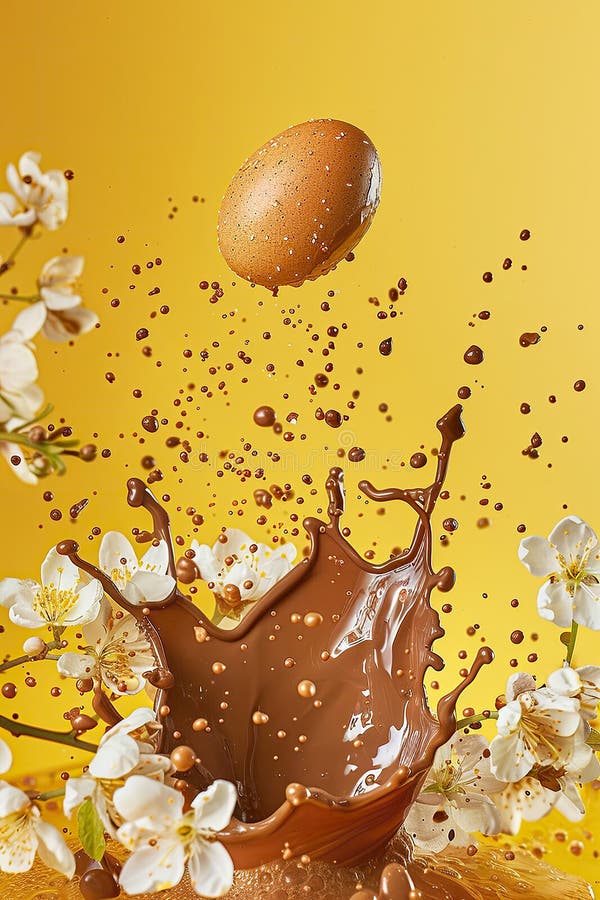 Chocolate easter egg splash. Selective focus. food. Traditional easter desserts stock images, royalty-free photos and pictures