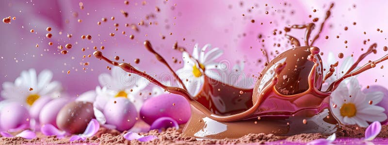Chocolate easter egg splash. Selective focus. food. Traditional easter desserts stock images, royalty-free photos and pictures