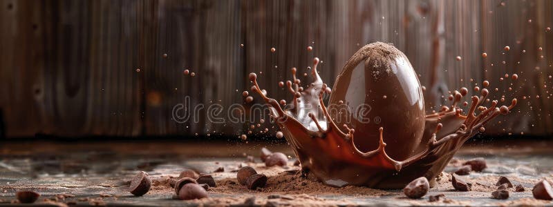 Chocolate easter egg splash. Selective focus. food. Traditional easter desserts stock images, royalty-free photos and pictures
