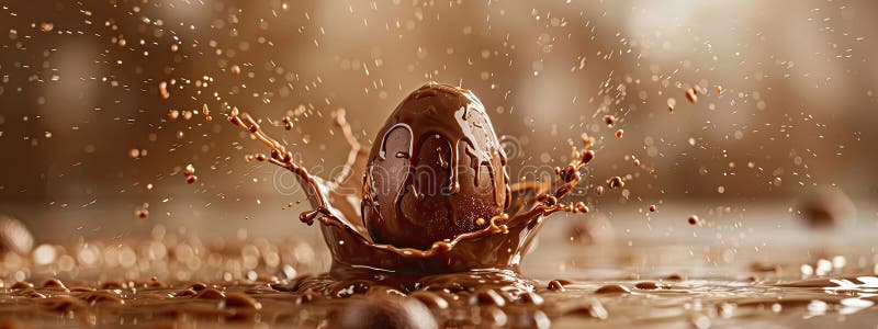 Chocolate easter egg splash. Selective focus. food. Traditional easter desserts stock images, royalty-free photos and pictures