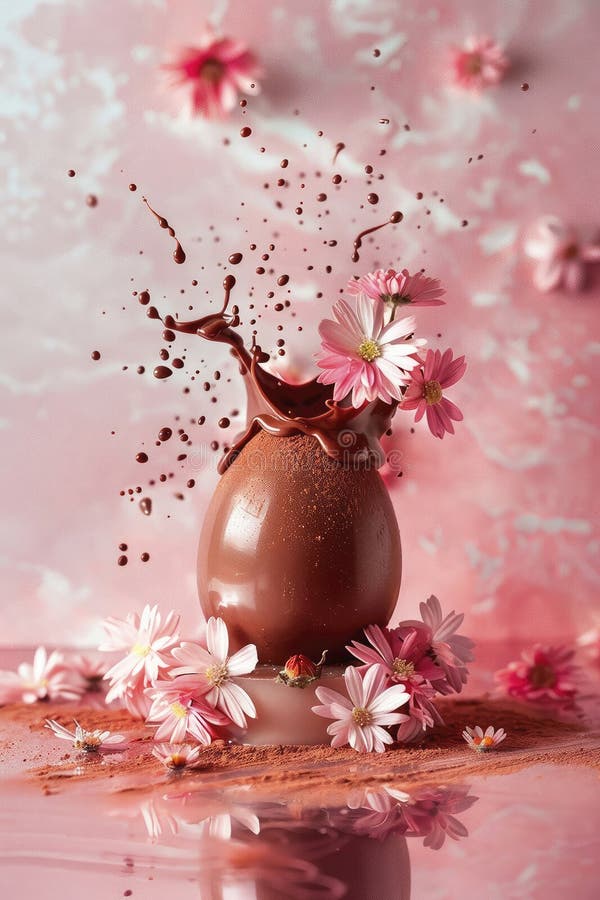Chocolate easter egg splash. Selective focus. food. Traditional easter desserts stock images, royalty-free photos and pictures