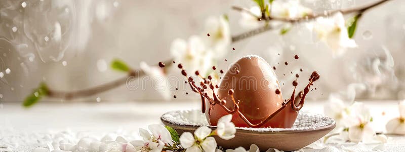 Chocolate easter egg splash. Selective focus. food. Traditional easter desserts stock images, royalty-free photos and pictures