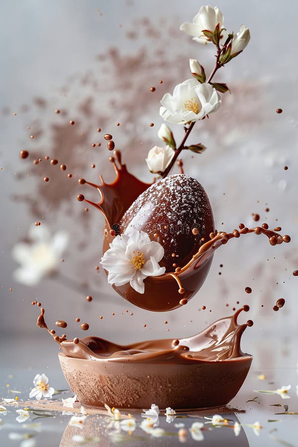 Chocolate easter egg splash. Selective focus. food. Traditional easter desserts stock images, royalty-free photos and pictures