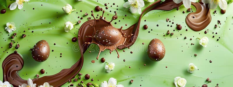 Chocolate easter egg splash. Selective focus. food. Traditional easter desserts stock images, royalty-free photos and pictures