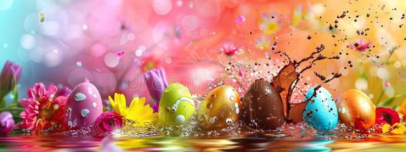 Chocolate easter egg splash. Selective focus. food. Traditional easter desserts stock images, royalty-free photos and pictures