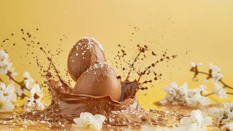 Chocolate easter egg splash. Selective focus. food. Traditional easter desserts stock images, royalty-free photos and pictures