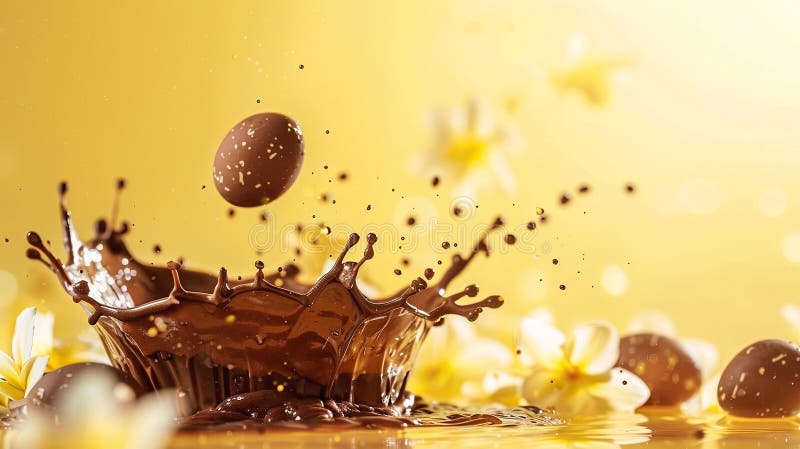 Chocolate easter egg splash. Selective focus. food. Traditional easter desserts stock images, royalty-free photos and pictures