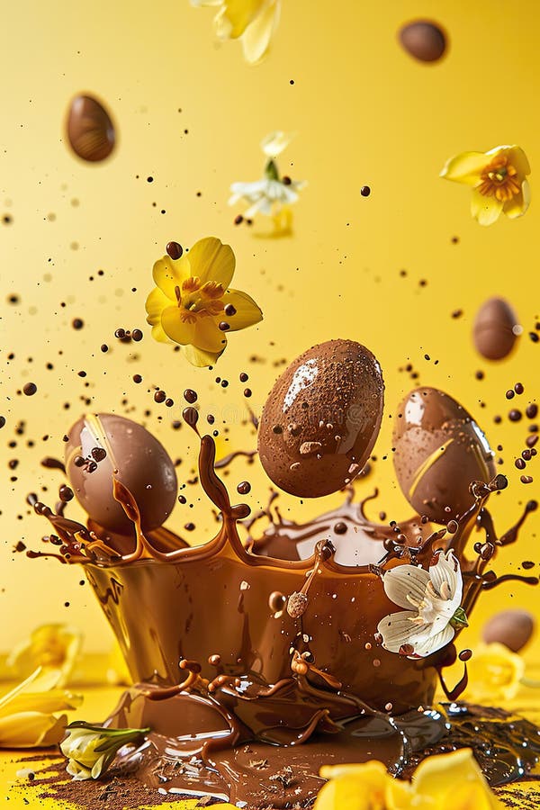 Chocolate easter egg splash. Selective focus. food. Traditional easter desserts stock images, royalty-free photos and pictures