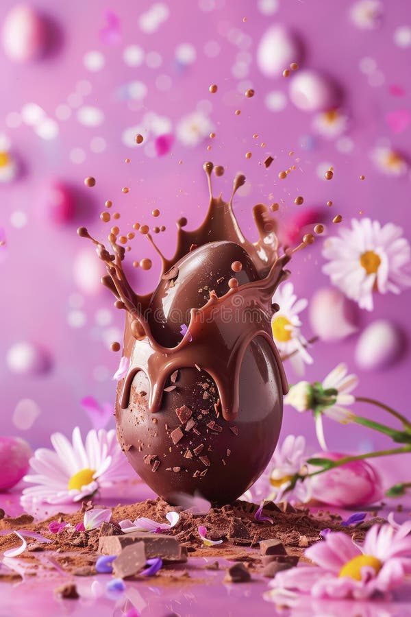 Chocolate easter egg splash. Selective focus. food. Traditional easter desserts stock images, royalty-free photos and pictures