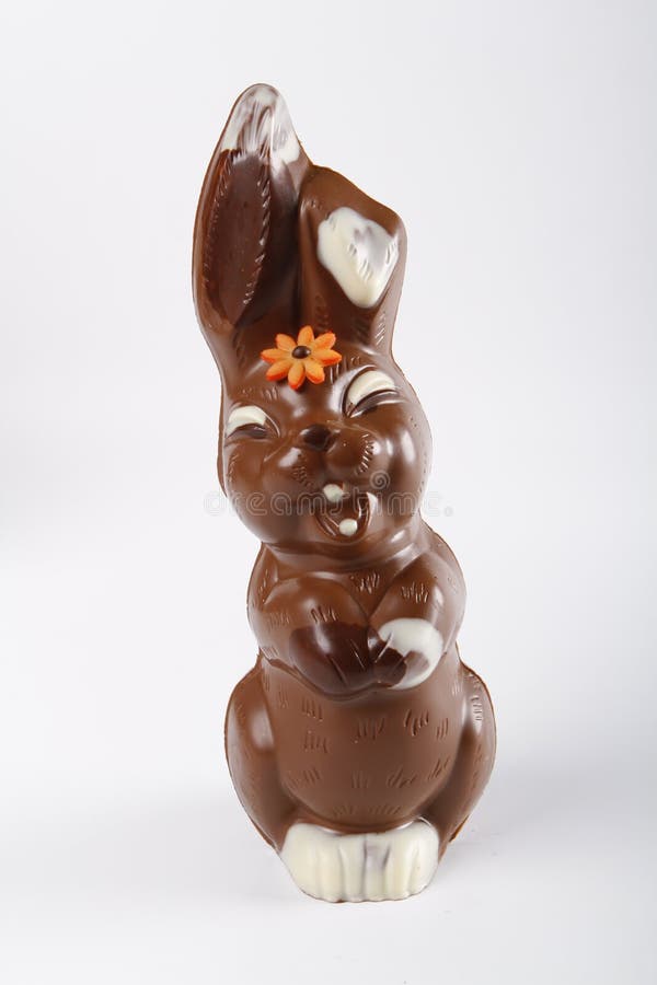 Chocolate Eastern Bunny Made with Milk Chocolate Stock Photo Image of