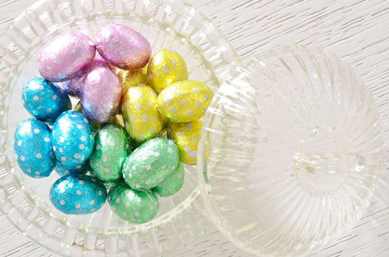 Chocolate eggs stock image. Image of foil, candies, easter 64870069