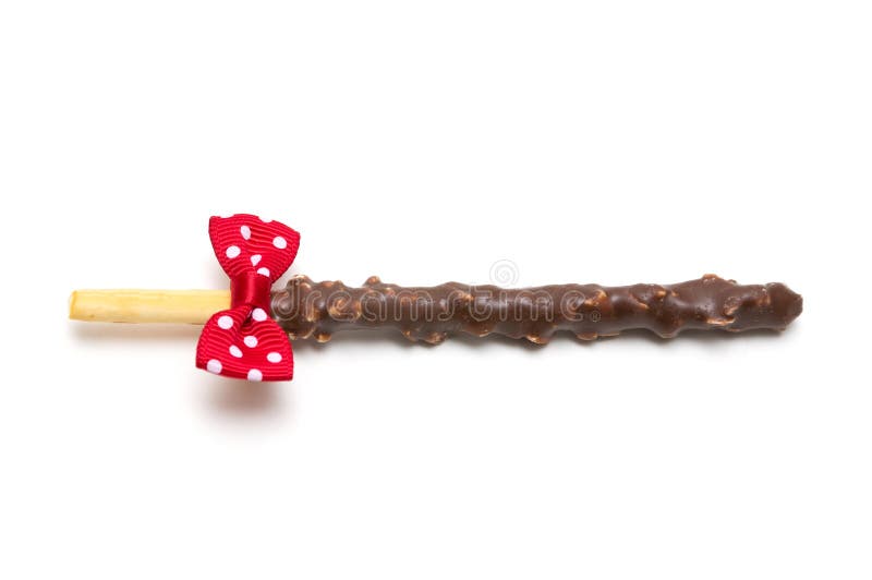 Chocolate Filled Biscuit Sticks on White Background Dessert Image