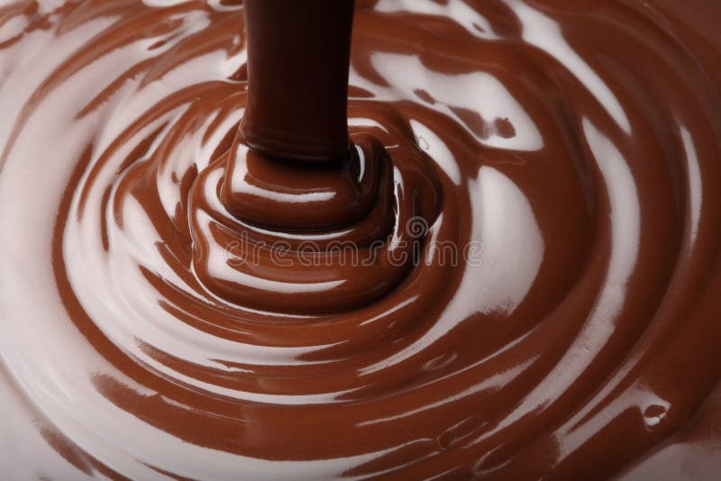 Foto ravvicinata di cioccolato flusso.